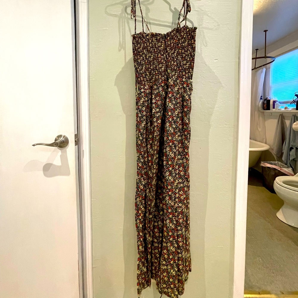 Reformation Smocked Floral Jumpsuit